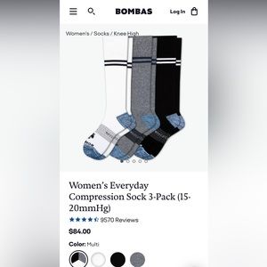 Bombas women's compression socks 3 pack- NWT